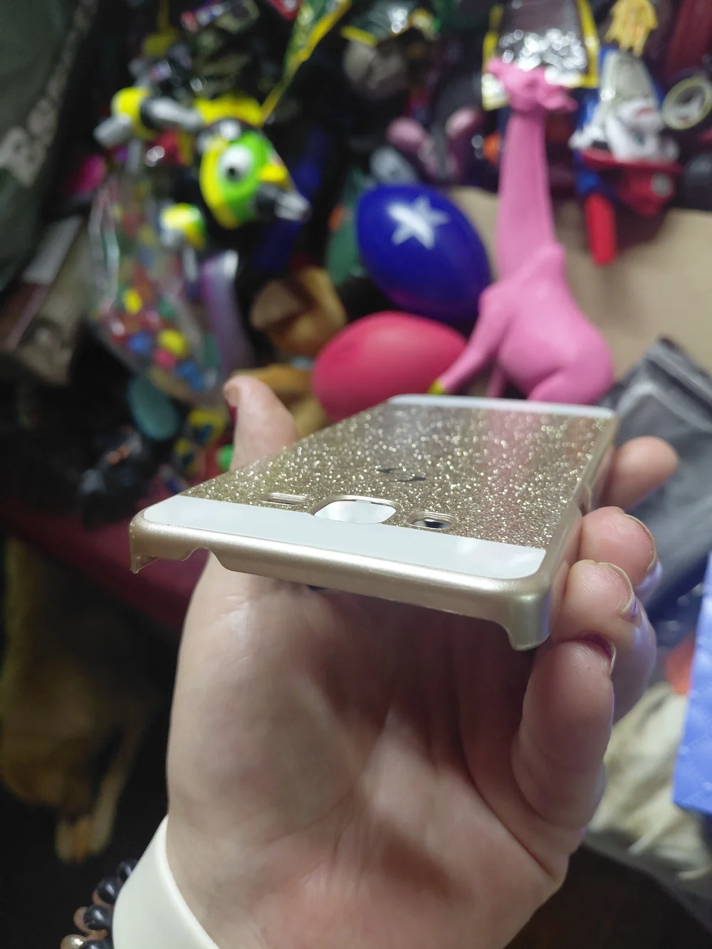 luxury gold glitter hard plastic case Samsung Galaxy J7 5.75